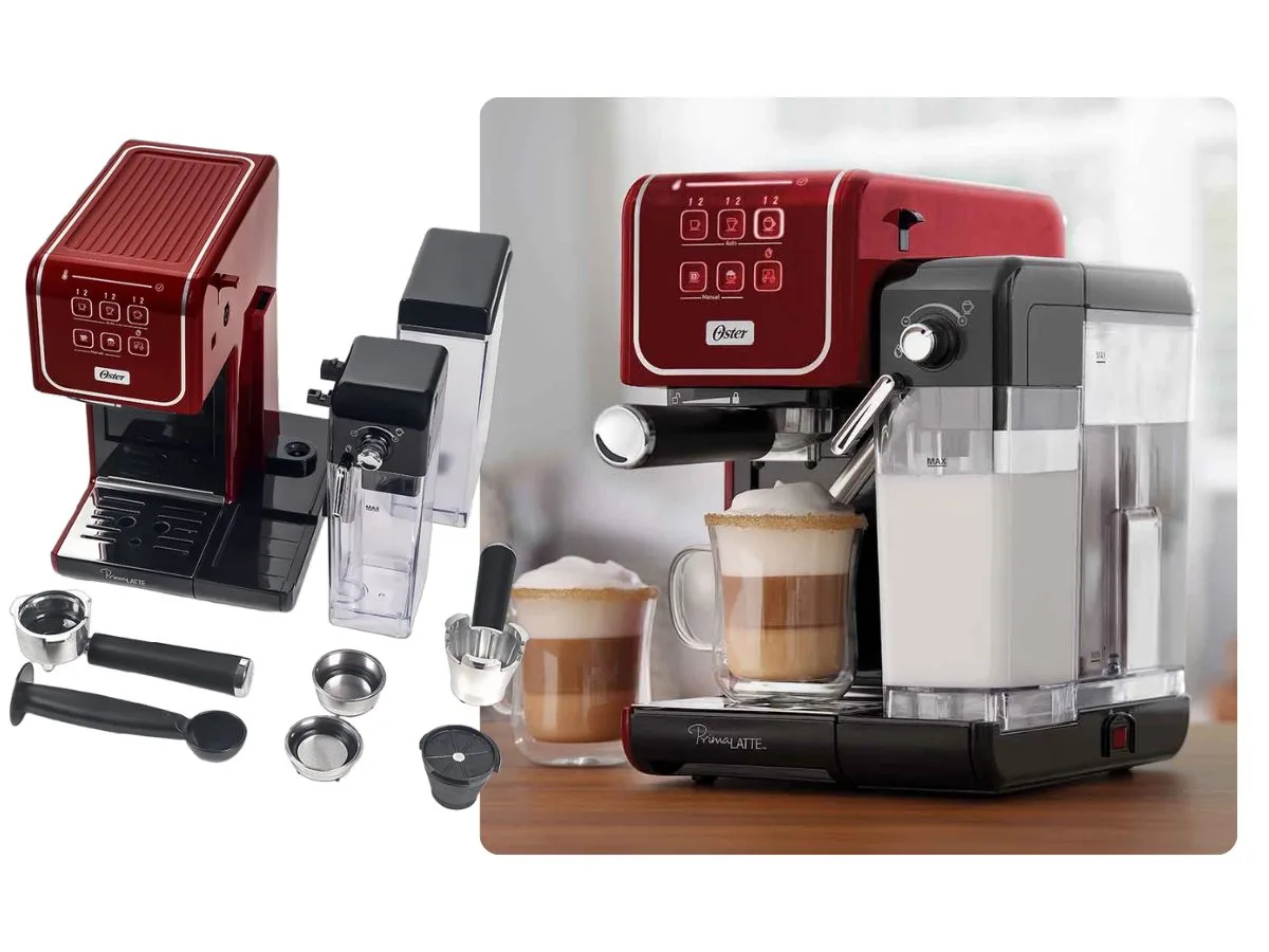 Cafeteira Oster Prima Latte Touch Red.